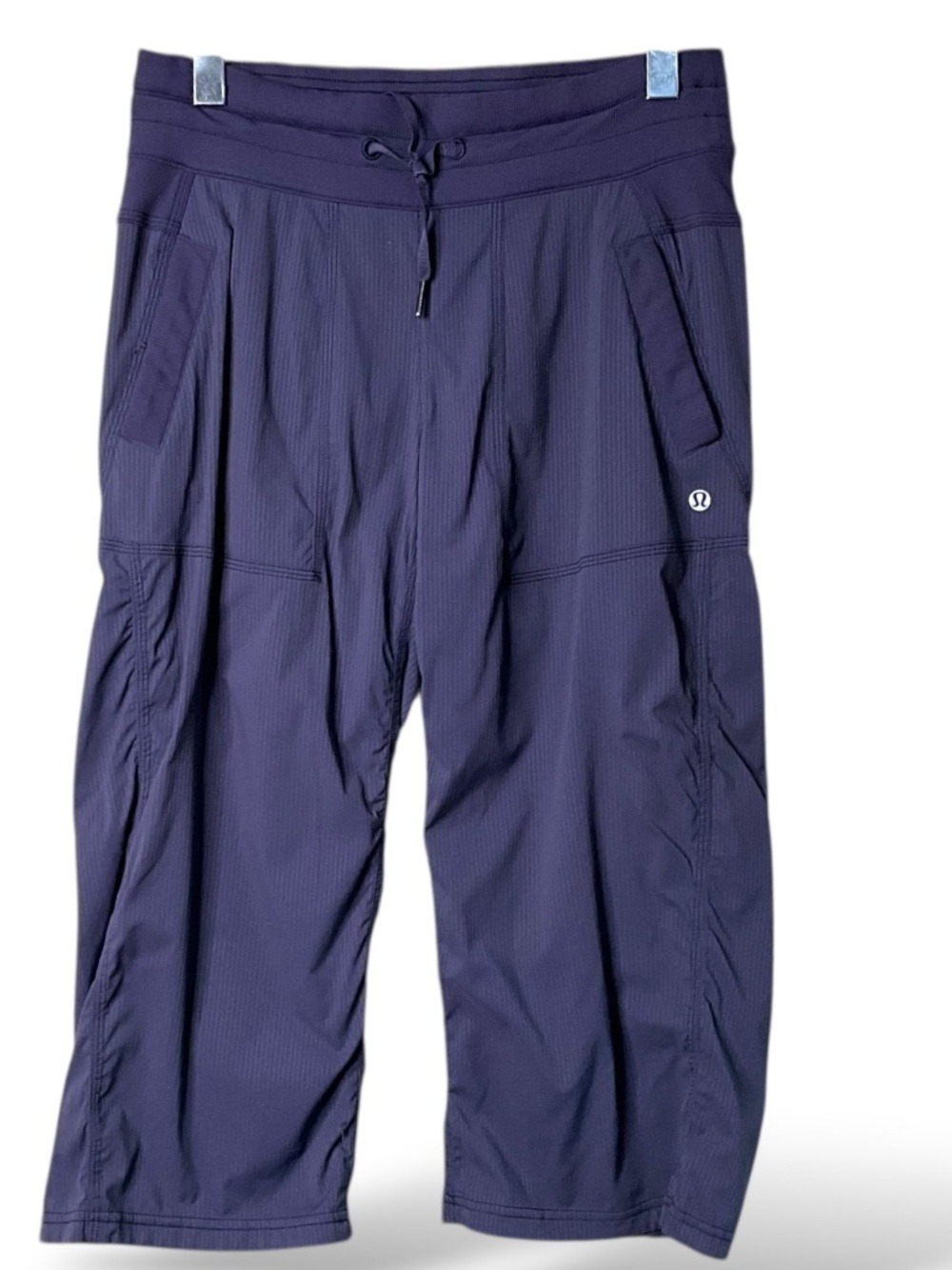 LULULEMON Studio Crop in Cadet Blue Side Pockets Drawstring Waist US Sz 6 - Picture 3 of 11